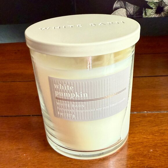 2 for $30 SALE - NEW Bath & Body Works Single Wick Candle WHITE PUMPKIN 8oz - Picture 1 of 3